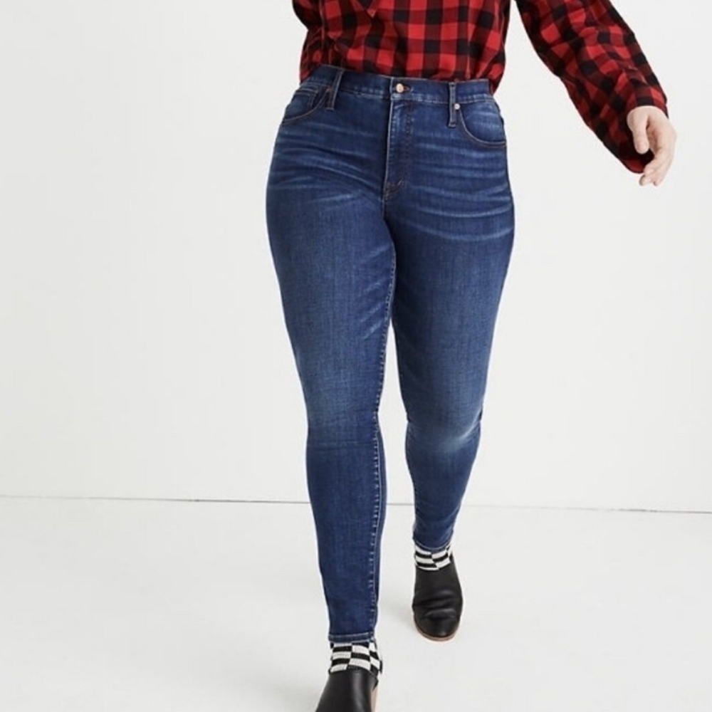 Madewell 10" High Rise Skinny Jeans Tarren Wash 34P Plus Size Thermolite